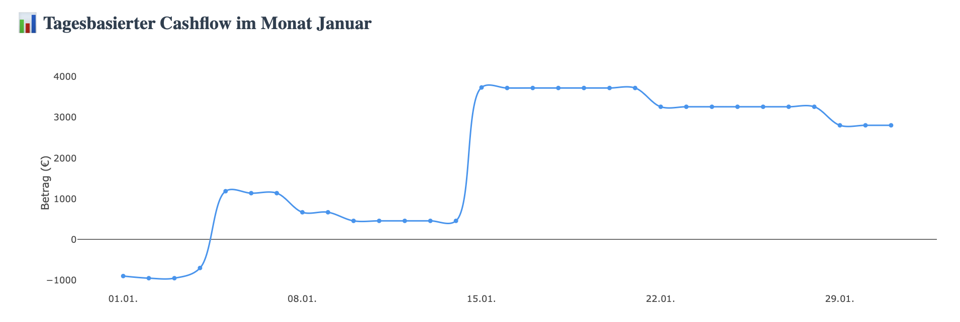 Cashflow-Diagramm Januar